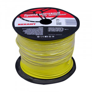 Провод ПГВА 1х1,00мм2, желтый, бухта 100м