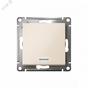 ATLASDESIGN 1-клавишный ПЕРЕКЛЮЧАТЕЛЬ с подсветкой, сх.6а, 10АХ, быстрозажимные клеммы, БЕЖЕВЫЙ ATN000263S