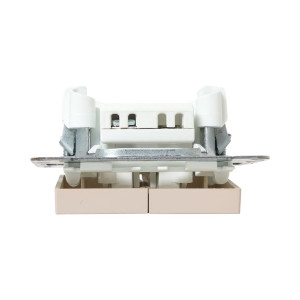 Механизм выключателя, двухклавишный, кнопочный, кремовый Эпика EKF UP1-SWI-23