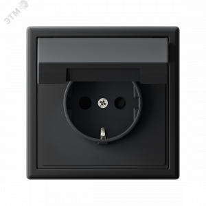 ARTGALLERY РОЗЕТКА с заземл. со шторк. с крышк., 16А, IP20,  механизм, быстрозажимные клеммы, карбон GAL001046S