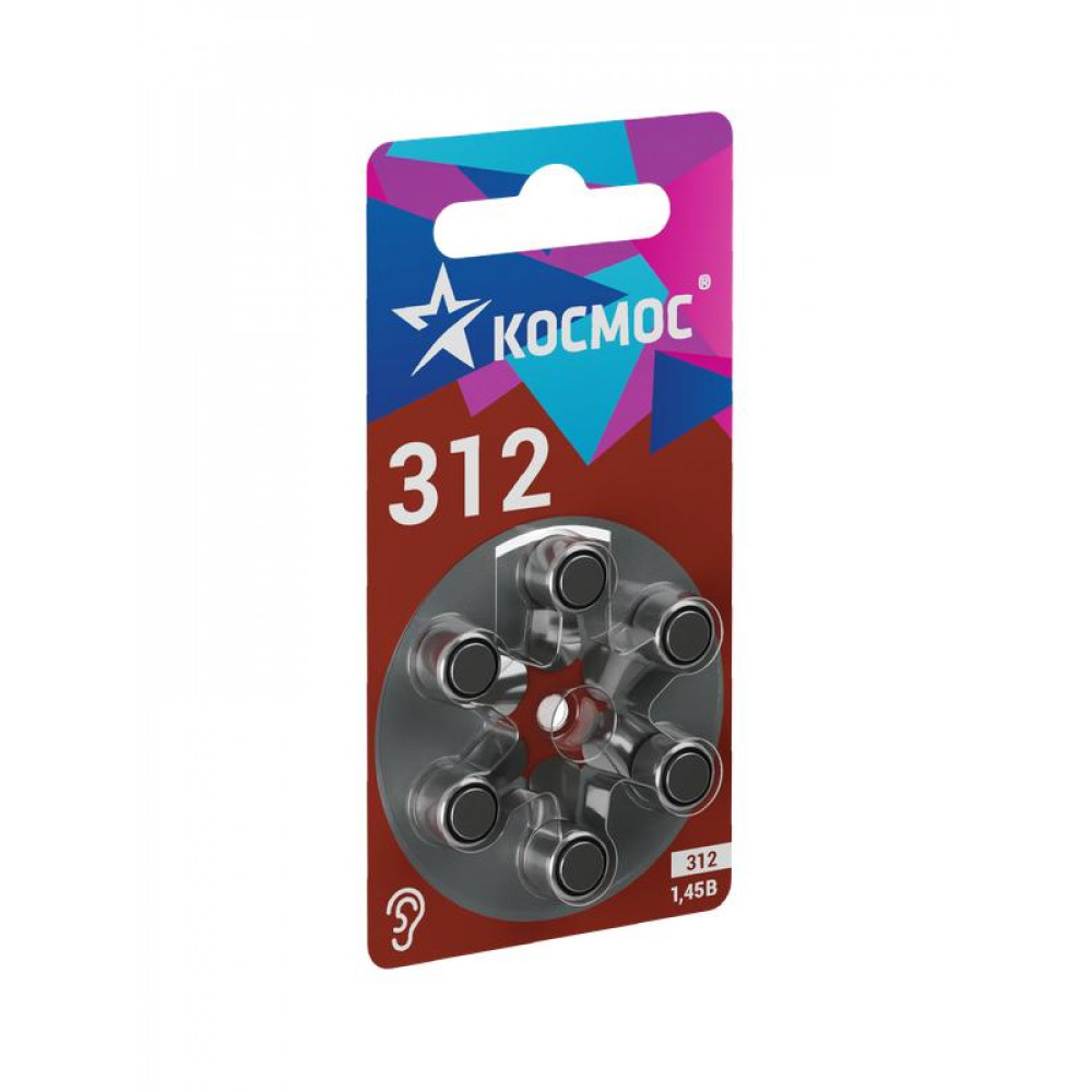 Изображение товара Элемент питания воздушно-цинковая KOCZA 312BL6 1.45В 6 шт для слуховых аппаратов