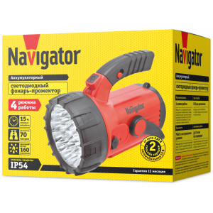 Фонарь-прожектор аккумуляторный кемпинговый 94 960 NPT-SP06-ACCU 23 + 18 + 4LED аккум. 4В 2А.ч. 94960