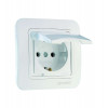 Розетка 1-м СП Lillium 16А IP20 без заземл. с крышкой бел./бел. 70029
