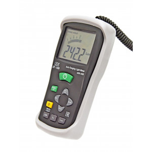 DT-1309 люксметр, Измерение освещённости 400000Lux ±5.0%, ЖК дисплей 4000 отсчетов, Выбор функции измерения FC/Lux регистрации пиковых значений PEAK HOLD, USB, ПО