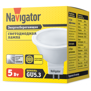 Лампа светодиодная 94 129 NLL-MR16-5-230-4K-GU5.3 5Вт 4000К нейтр. бел. GU5.3 380лм 220-240В 94129