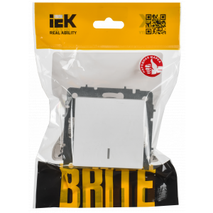 BRITE Выключатель 1-клавишный проходной с индикацией 10А ВС10-1-7-БрАБ арктический белый IEK BR-V12-1-10-K91