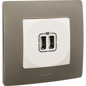 ETIKA Зарядное устройство с двумя USBразьемами 240В/5В 2400мА белый 672294