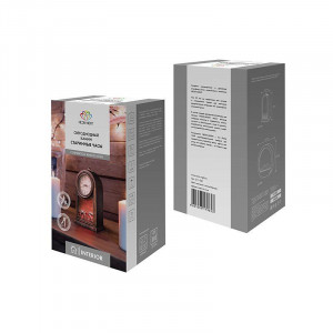 Светодиодный камин Старинные часы с эффектом живого огня 14,7x11,7x25 см, бронза, батарейки 2хС (не в комплекте) USB 511-021