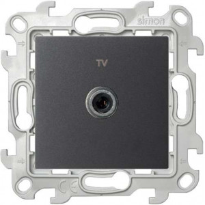 Розетка телевизионная одиночная TV СП 24 IP20 механизм графит 2450477-038