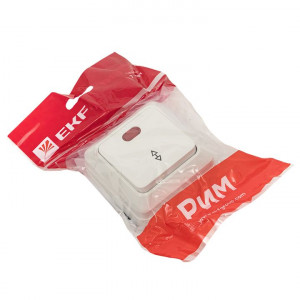 Рим Выключатель проходной 1-клавишный с индикатором 10А белый ENV10-125-10