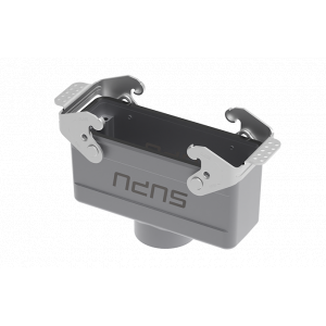 Крышка разъема S24B-CC-2L.M-M25, Крышка разъема на кабель, типоразмер 24B, с уплотнителем, 1 отверстие с резьбой для кабельных вводов M25x1,5, с верхним расположением, с двумя защелками, материал корпуса: алюминиевый сплав