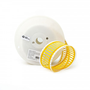 ump010YEL, Термоусадочная трубка плоская вырубная ТТУ-НГ-LSZH для печати 3/1 для провода 0.9-2.0 мм, желтая, длина 50.8мм (57мм) мм, 3000 шт. в рулоне (3/32)