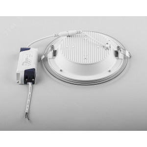 Светильник светодиодный ДВО-18w 4000K 1120Лм со стеклом белый 29626