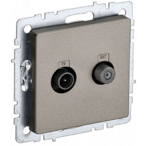 BRITE Розетка двойная TV+SAT РТВ/РСп12-БрШ шампань BR-AF20-O-K37