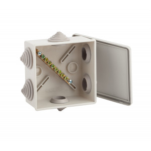 Коробка уравнивания потенциалов KUPR 85х85х40мм, шина 6х9, 8 групп IP44 (60/1800) Б0051416