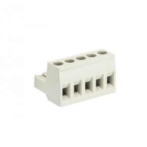 Розетка Wiecon 8113 B / 5 OB, Розеточный разъем, прямой, на кабель, шаг: 5.0 мм, 5 полюсов, фиксация провода винтовая, исполнение: без маркировки, 400V, 12А, цвет: серый