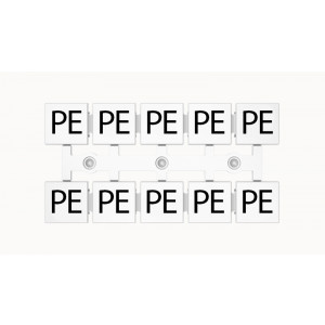 Маркировка (полоска) ZT12-10P-19-07Z(H), Кассета с маркировочными шильдиками, для клемм сечением 16 мм.кв., верхняя, 5x2 шильдиков, нанесенные символы: PE, с вертикальным расположением, размер шильдика: 11 x 10,8 мм, цвет: белый