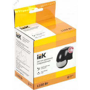 Детектор движения ДД 010 1100Вт угол обз. 180град. дальн. 10м IP44 черн. LDD10-010-1100-002