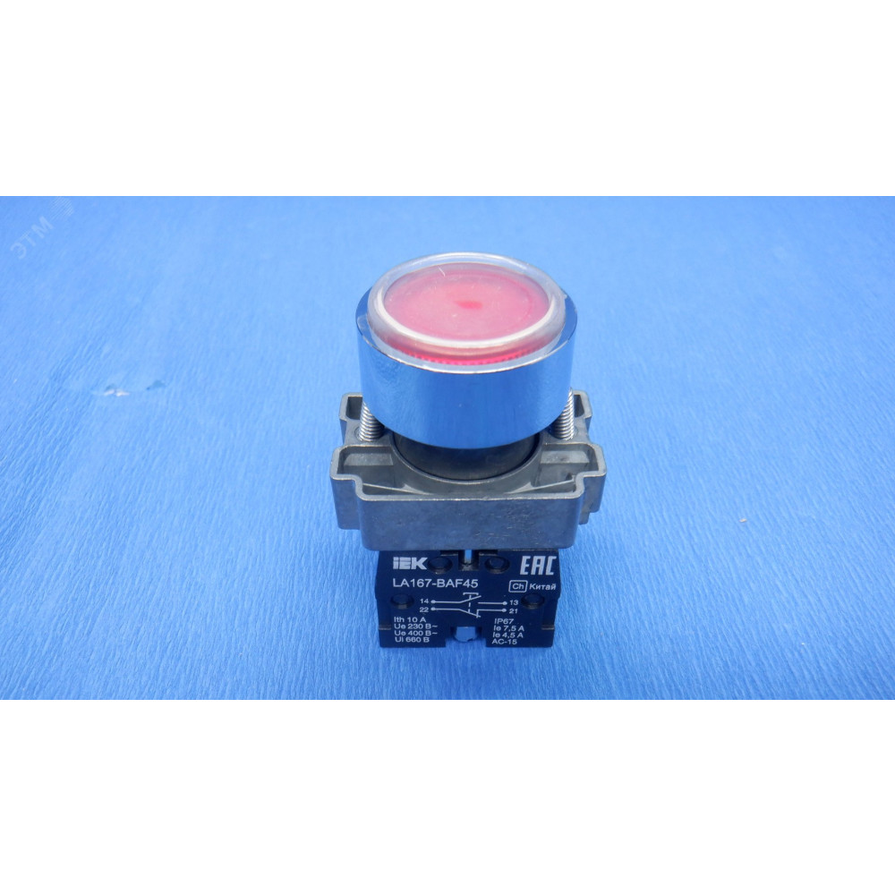 Изображение товара Кнопка LA167-BAF45 d=22мм 1з+1р красная BBT20-BAF45-3-22-67-K04