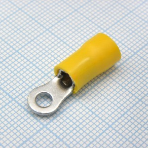 RV5.5-3.2  Yellow, наконечник кабельный кольцевой с изоляцией d=3.2мм, сеч. пров.4.0-6.0мм2