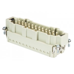 Вилочная контактная вставка 70.415.2453.0, Вилочная контактная вставка, Push-in фиксация, 24 полюса + PE, типоразмер 24B, 500V, 16A, сечение обслуживаемых проводников 0,14-2,5 мм кв, тип покрытия контактов: серебро,