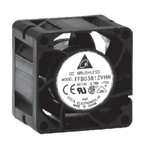 FFB03812HHN, Вентиляторы постоянного тока DC Tubeaxial Fan, 38x28mm, 12VDC, Ball Bearing, Lead Wires, Locked Rotor Sensor