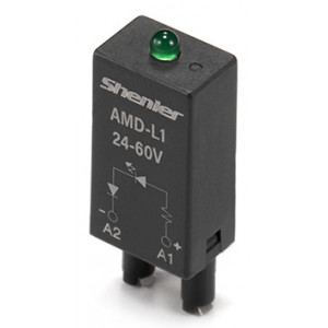 Модуль AMD-L1 24-250V AC/DC, Модуль для реле, 24 - 60VAC/DC, зеленый светодиод, цвет: черный, для колодок: SRU, SKF14, SKC, SKB, STB, SRC*-E, SRB, GZT, GZM, GZS, GZMB, ES32