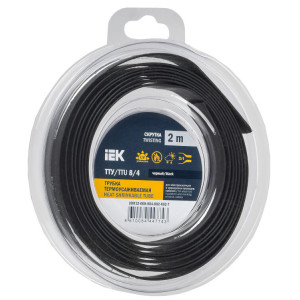 Трубка термоусадочная ТТУ нг-LS 8/4 черн. (уп.2м) UDR12-008-004-002-K02-T