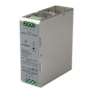 Блок питания ARV-DRP75-24 (24V, 3.15A, 75W) 040232, Источник напряжения с гальванической развязкой для светодиодных изделий. Входное напряжение 90-264 VAC. Выходные параметры: 24 В, 3.15 А, 75 Вт. Негерметичный металлический корпус IP 20 для установки на DIN-рейку 113 мм