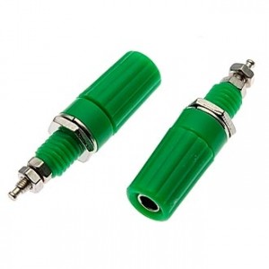 Z019 4MM BINDING POST GREEN, Клемма приборная Z019 4 мм, зеленый, на панель под пайку