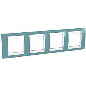 UNICA ХАМЕЛЕОН РАМКА 4-постовая, горизонтальная, БЕЛЫЙ/ СИНИЙ C3(5) MGU6.008.873
