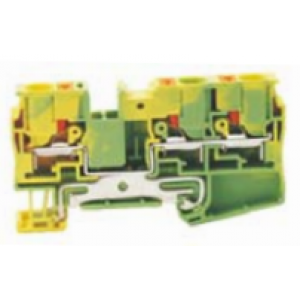 Заземляющая клемма UJ6-6/1X2JD, Заземляющая клемма, 3 точки подключения, тип фиксации провода: Push-in, номинальное сечение: 6 мм кв., ширина: 8,2 мм, цвет: желто-зеленый, тип монтажа: DIN35