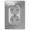 Розетка 2-м СП Blanca 16А IP20 250В с заземл. без защ. шторок алюм. SE BLNRS001023