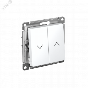 ATLASDESIGN 2-клавишный ВЫКЛЮЧАТЕЛЬ ДЛЯ ЖАЛЮЗИ, 2х сх.4, 10А, мех., БЕЛЫЙ (5шт) ATN000119