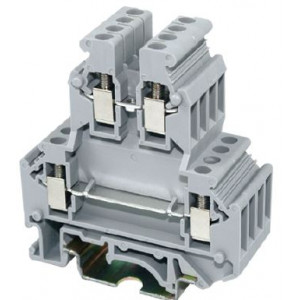 Этажная клемма JUT1-2.5/2-GY, Этажная клемма, 2 этажа, тип фиксации провода: винтовой, номинальное сечение: 2,5 мм кв., 24A, 500V, ширина: 5,2 мм, цвет: серый, тип монтажа: DIN35