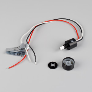 Диммер SR-NAVE-R24-BK (12-24V, 48-96W, M-FC) 046144, Питание/рабочее напряжение DC 12-24 В, максимальный ток 4 А на канал, 1 канал, максимальная мощность 48-96 Вт. Реагирует на нажатие на кнопку, короткое нажатие - вкл/выкл, вращение кнопки - диммирование. Функция памяти последней настройки. Диаметр врезног