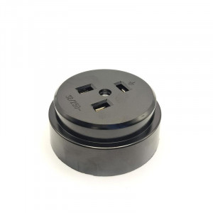 Разъем РШ-ВШ ОП 32А 250В 2P+PE кругл. черн. TKL-OVOP-2P+PE-C05