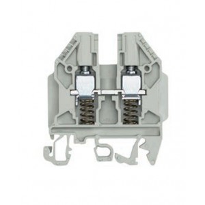 Проходная клемма WKN 6 SF, Проходная клемма, с подпружинивающим элементом, тип фиксации провода: винтовой, номинальное сечение: 6 мм кв., 41A, 800V, ширина: 8 мм, цвет: серый, тип монтажа: DIN35