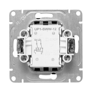 Механизм выключателя, одноклавишный, перекр-стный, ч-рный Эпика EKF UP1-SWB-12