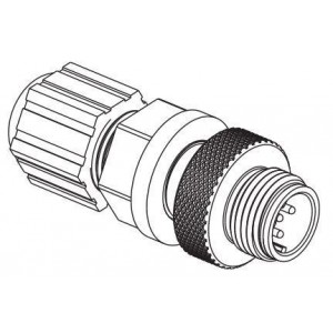CJE12CPST5PWAH, Цилиндрические метрические разъемы M W/PLSTC BCKSHELL STRAIGHT 240V