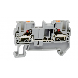 Проходная клемма UJ6-4, Проходная клемма, тип фиксации провода: Push-in, номинальное сечение: 4 мм кв., 32A, 800V, ширина: 6,2 мм, цвет: серый, тип монтажа: DIN35