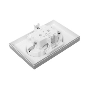 Механизм розетки двойной, 16А, с заземлением, со шторками, с рамкой, алюминий Эпика EKF UP1-SOA-211