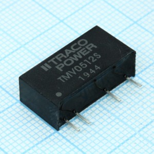 TMV 0512S, Преобразователь DC/DC, 1Вт, вход 4.5…5.5В, выход 12В/84мА, изоляция 3000В DC, -40…+85°С