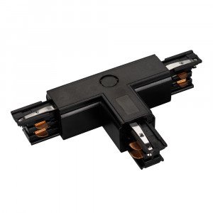 Коннектор тройной LGD-4TR-CON-INT-L2-BK (C) 026149, T-образный коннектор для треков 4TR. Цвет черный.  Аналог XTS-37 Global Track Pro.  Направление соединений внутри/слева. 166х99х33 мм с контактами, 99х66х33 мм без контактов. При использовании с треками и аксессуарами другой серии возможно отличие по цвет