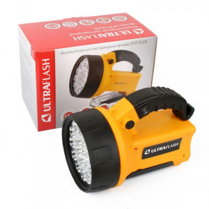 Фонарь аккумуляторный UF3712LED 19LED аккум. 4В 2А.ч 220В/12В пластик. желт. (кор.) 8310