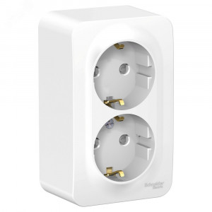 Розетка 2-м ОП Blanca 16А IP20 250В с заземл. защ. шторки бел. SE BLNRA011201