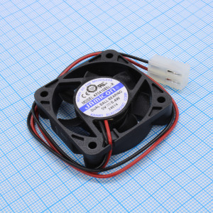 KF0410B5L-R, Вентилятор 5В DC, 4200об/мин., 0.116м3/мин, 40х40х10мм, подшипник качения, тип вывода: провод с разъемом