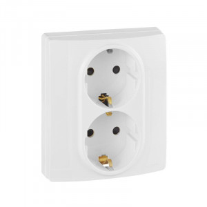 Розетка Inspiria 16А 250В 2х2P+E защ. шторки безвинт. зажимы бел. Leg 673755