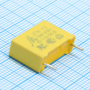 JFW0A9104K150040B, Конденсатор помехоподавляющий X2  0.10мкФ 310В переменного тока ±10% (18х6х12мм) радиальный 15мм выводы 4мм 105°C россыпь