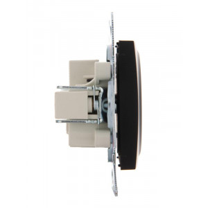 Розетка 1-м СП Karina 16А IP20 без заземл. термопласт механизм черн. бархат 707-4288-121B